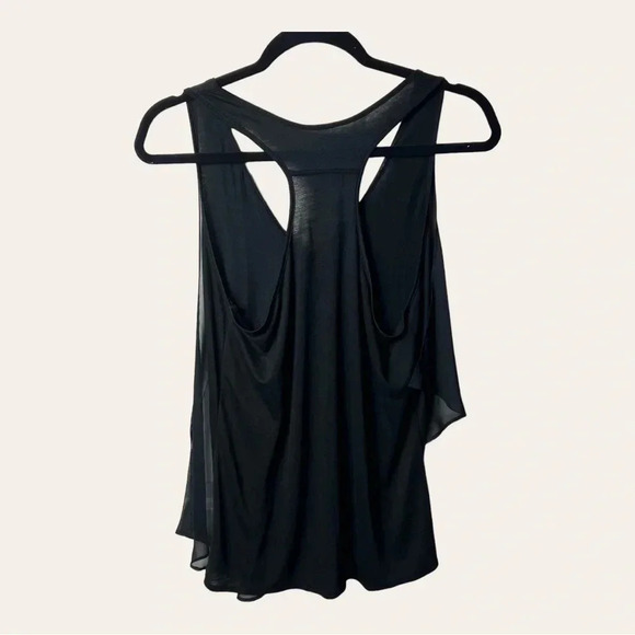 0006. Converse ONE STAR TANK TOP SHEER LAYER ON TOP BLACK SIZE MEDIUM - Picture 5 of 9